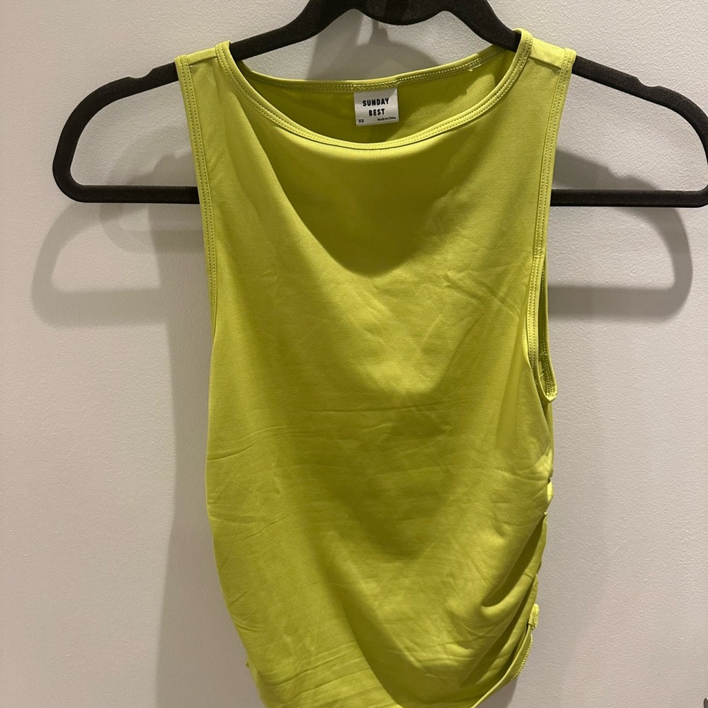 Aritzia Sunday Best Lime Green Tank Top